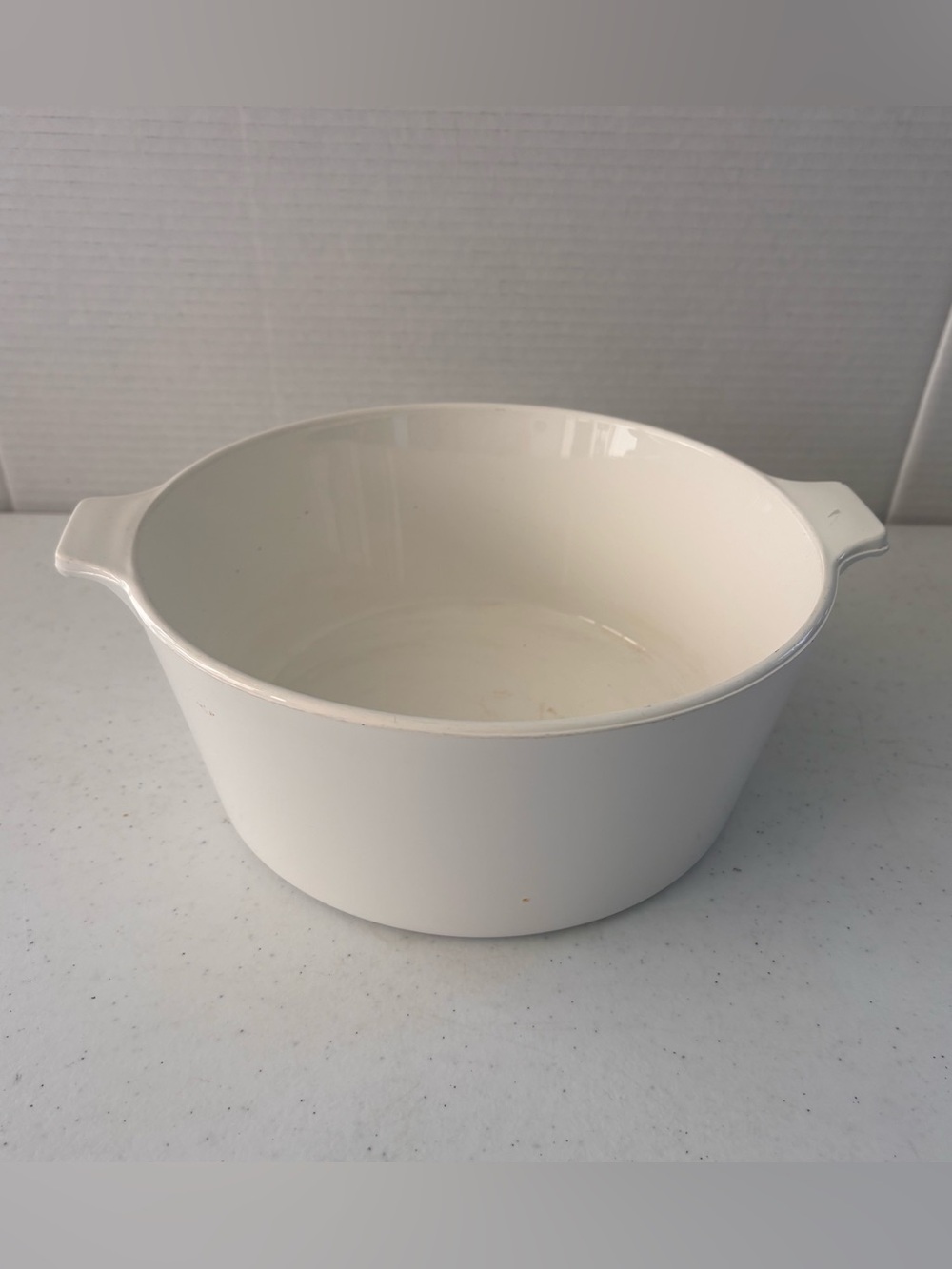 Corningware White Ceramic Round Casserole with Side Handles